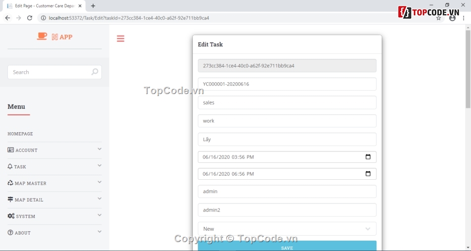 Entity frameword,Quản lý user,Quản lý task,Quản lý Map fill